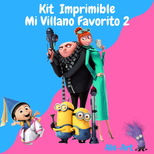 Mega Kit Imprimible Mi Villano Favorito 2 + Candy Bar