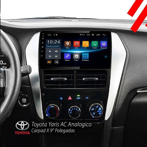 Imagem 1 de 2 de Central Multimídia Carpad X Toyota Yaris Com Ar Analógico