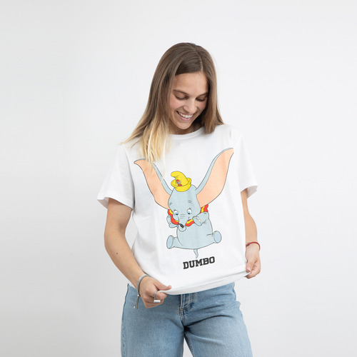 Polera Mujer Dumbo Fly Blanco Disney