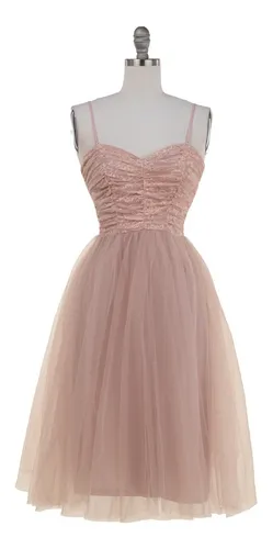 Vestido Corto Corte Princesa Encaje Strapless Romantico.