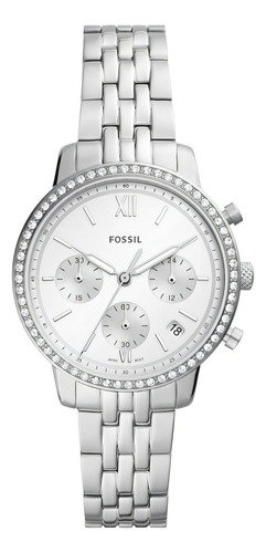 Relógio de pulso Fossil ES521 com corria de aço inoxidável cor prateado