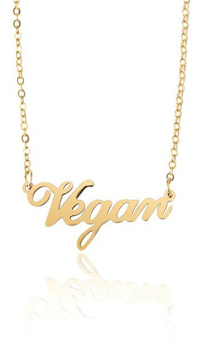 Collar Vegan Palabra Collar Acero Inoxidable Veganos Moda