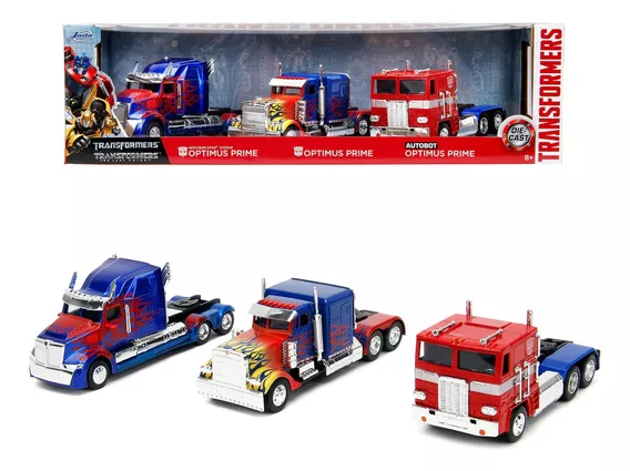 Tres Trailers Metálicos De  Optimus Prime Escala 1/32