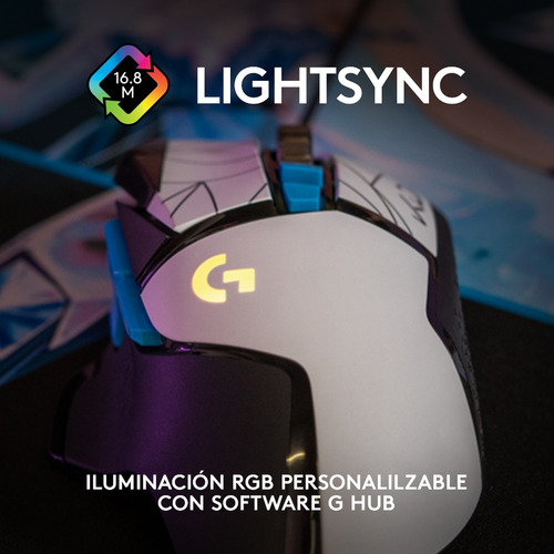 Mouse gamer de juego Logitech G Series Hero G502 kda