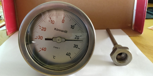 Termómetro Bimetálico De Aguja Con Vaina Rango -40+40 ° C (Usado)