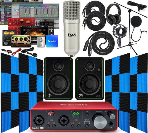 Interfaz De Audio Usb Con Monitores De Estudio Y Paneles Acú