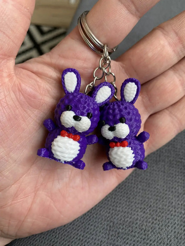 Set 4 Llaveros Fnaf Estilo Crochet Impreso En 3d