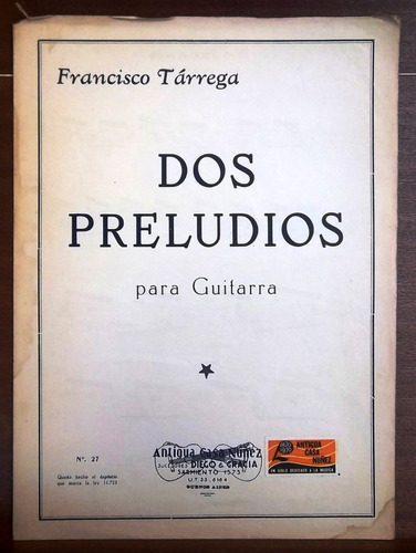 Francisco Tárrega Dos Preludios Para Guitarra 