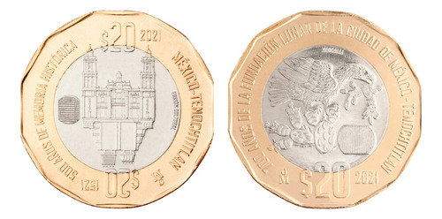 Nuevas Monedas 20 Pesos México Dodecagonales Sin Circular