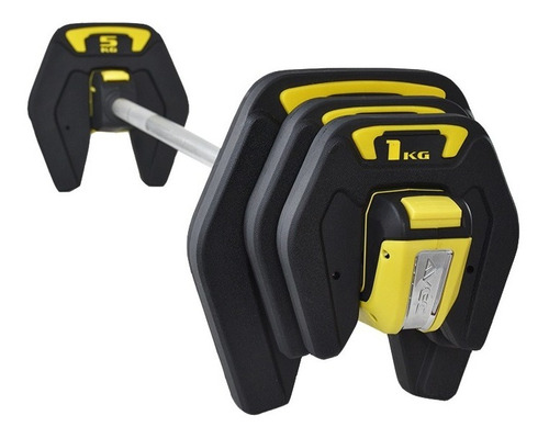 Smartbar Ahead Sports - Barra Montada Pesos Ajustável - 20kg Cor Preto e amarelo