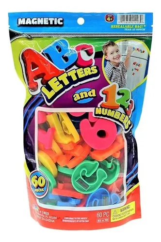 Jaru Abc Bolsa Magnética Para Letras Y Números Con 60