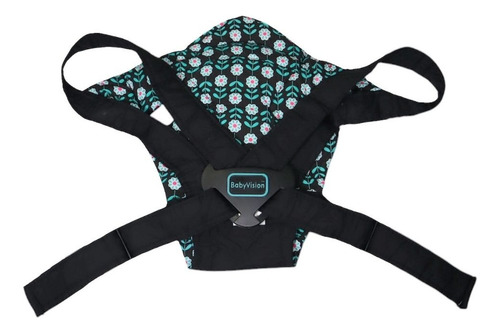 Cangurera Para Bebé 2 En 1 Ergonómica Rosa Color Negro Flores