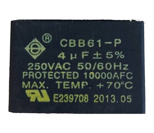 Capacitor Electrodomestico Cbb61-p 4uf 250vac Rtpfull16