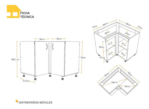 Imagen 5 de 7 de Módulo Base Esquinero Casalista® Cocina