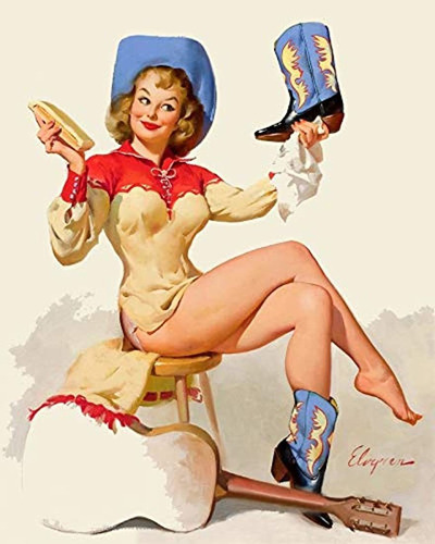 Imán Para Nevera ''1964 Elvgren Pin-up Cowgirl''