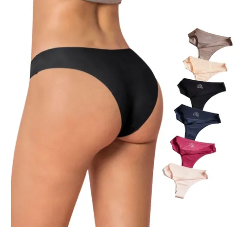 6 piezas set bragas sin costura unicolor, Mode de Mujer