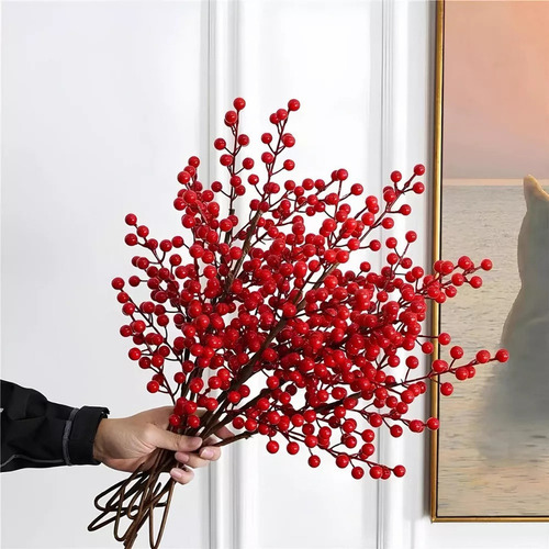 E Adorno Navideño Con Forma Pico Acebo Y Rama Acebo,