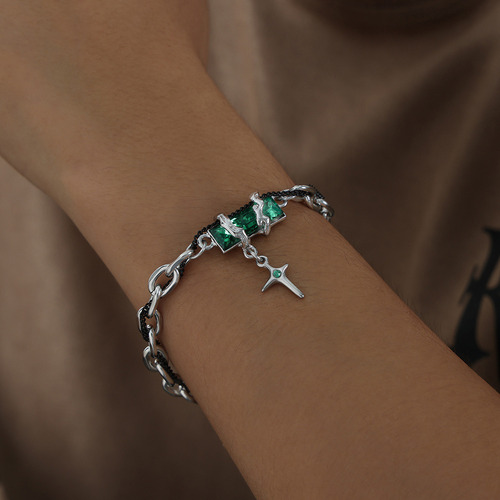 Pulsera Hip - Hop De Zircon Para Hombres Y Mujeres Color Verde