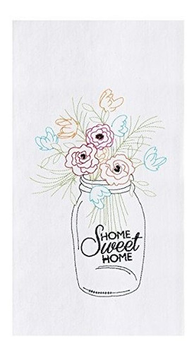 C&f Home Home Sweet Home Toalla De Saco De Harina Bordada Bl