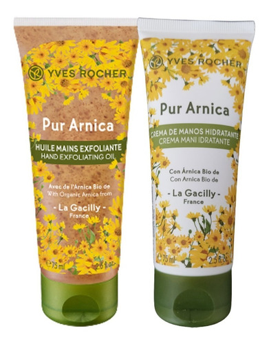 Set Crema Para Manos Y Aceite Exfoliante Arnica Yves Rocher