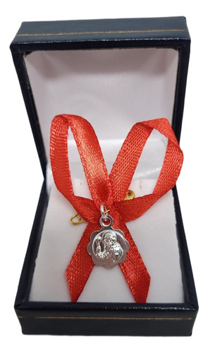 Medalla San Benito De Plata Cinta Roja Protección Bebes 