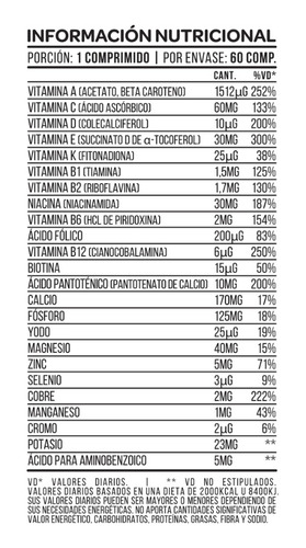 Multivitamin All In One X60 Caps - Star Nutrition Sabor Sin Sabor
