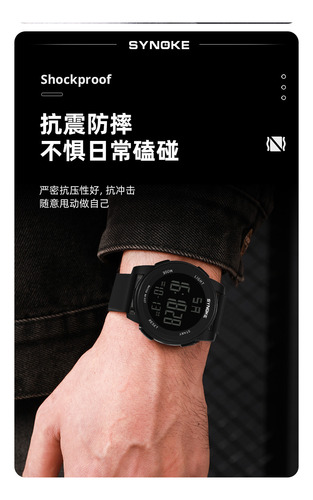 Reloj Digital Impermeable Con Retroiluminación Luminosa De V