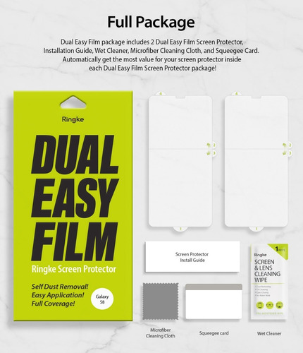 Imagen 8 de 9 de Film Protect Ringke Samsung S8 S8+ S9 S9+ Dual Easy Pack X2#