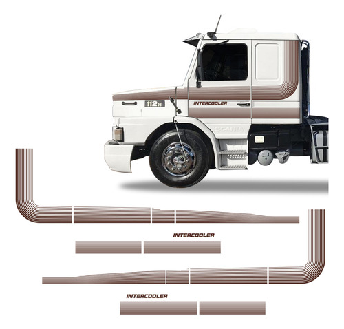 Faixa Scania 112 113 1986/1991 Intercooler Adesivo Lateral