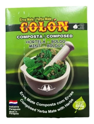 Yerba Mate Colon Menta Boldo 500g Pack 5 Unidades