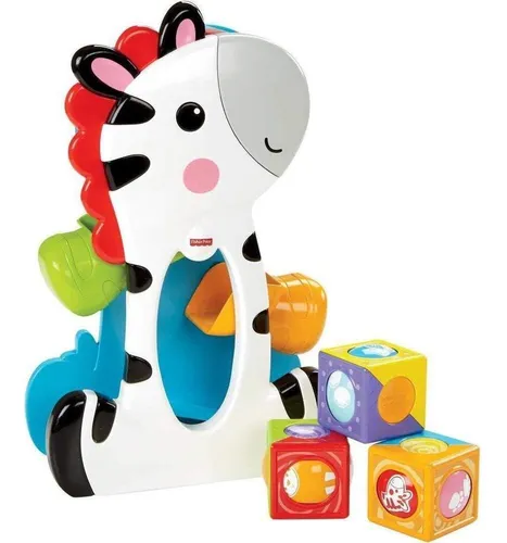 Fisher-Price Blocos Baby Cor Branco-prisma Brinquedo Do Empilhável Do Zebra Para Bebês Blocos Baby