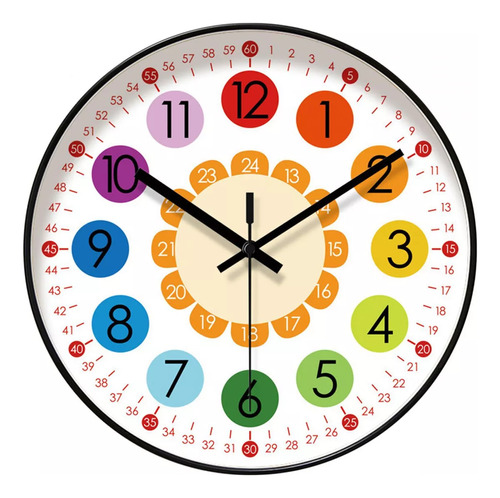 Reloj De Pared Para Niños, Reloj De Aprendizaje Único Para N