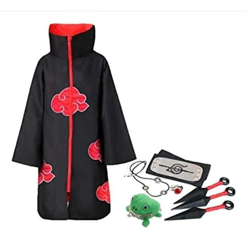 Set Capa Traje Disfraz Akatsuki Itachi Anime Naruto Cosplay