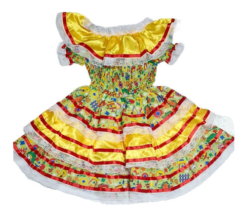 Imagem 5 de 6 de Vestido Caipira Festa Junina Infantil Juvenil Até 16