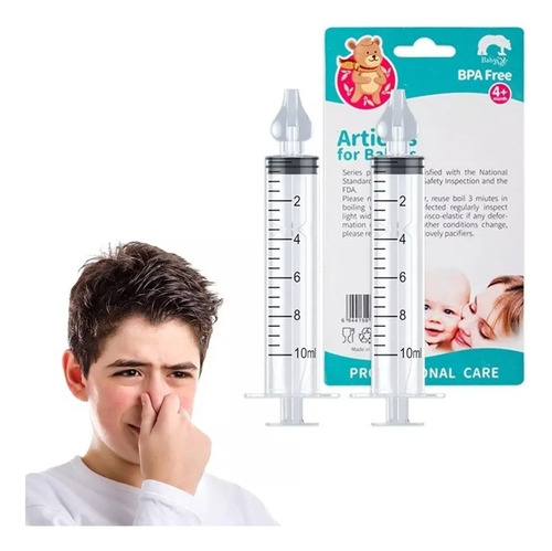 2 Jeringas Para Lavado Limpieza Nasal Nariz Niño Adulto 10ml