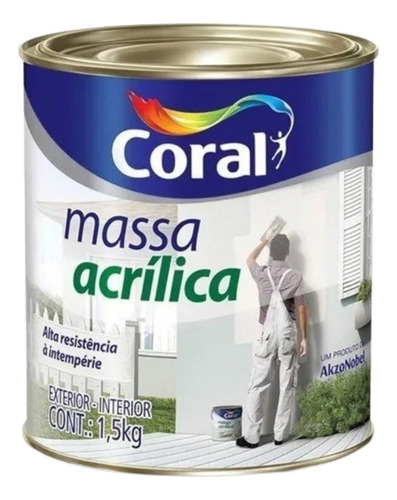 Massa Acrilica Áreas Úmidas - Interno E Externo Coral 900ml