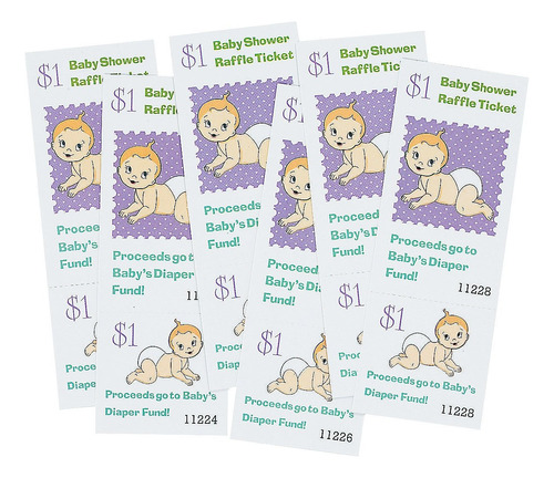 2 Docenas De Papel  Baby   Raffle Tickets  (boletos De ...