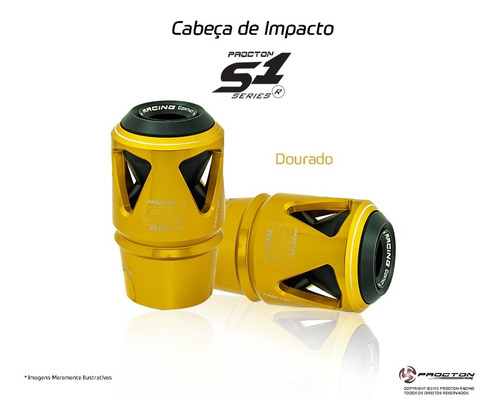 Imagem 2 de 4 de Slider Procton S1 Honda Cbr650r 2020 A 2022 Dourado Claro