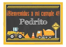 Comprar Cumple Construcción, Cartel Bienvenidos Construcción Imprimi