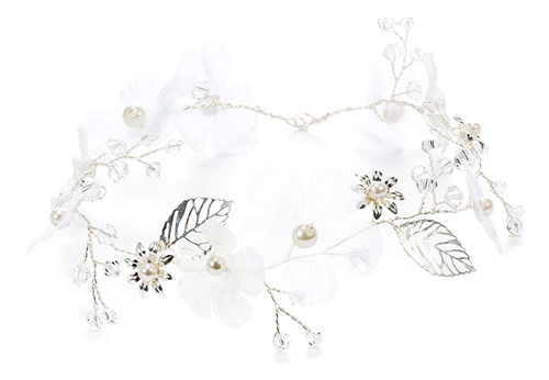 Diadema Con Forma De Flor De Novia Con Forma De Perla, Acces