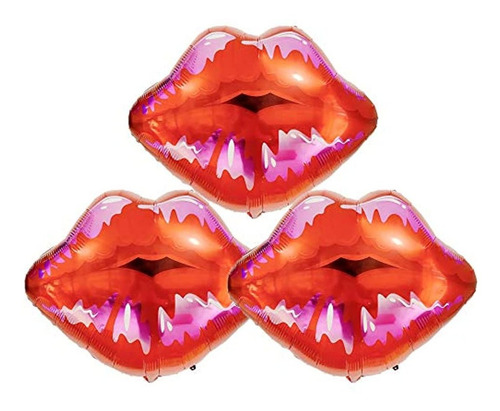 Kiss Labios Globos Rojo Labios Forma Mylar Foil Globo