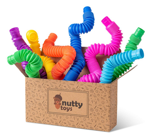 Nutty Toys Paquete De 8 Juguetes Sensoriales De Tubos Para A