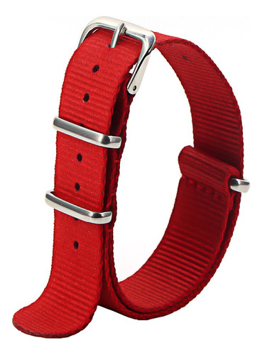 Pulseira 20mm Nato Zulu Work Compatível Com Relógio Timex Cor Vermelho