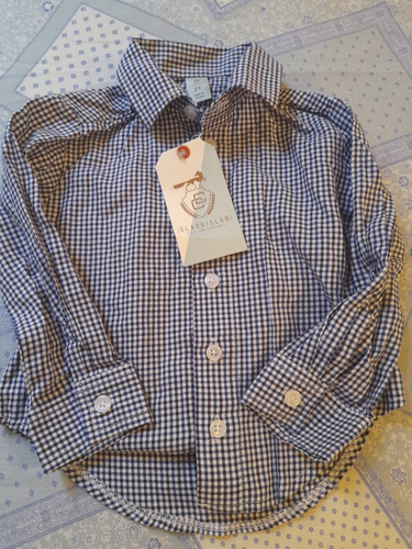 Camisa Cuadros Azul Para Niño Talla 2