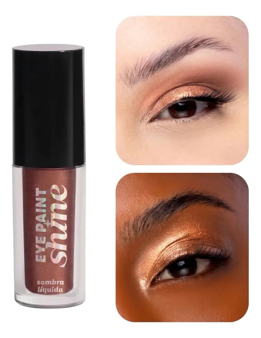 Sombra Líquida Eye Paint Shine E Velvet Dailus 4ml Cor Bronze