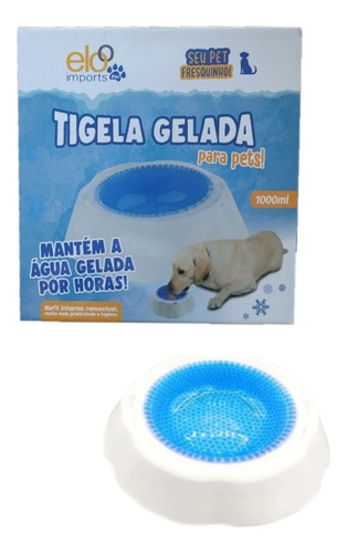 Imagem 5 de 6 de Tigela Agua Gelada Bebedouro Pet Cachorro Gatos Caes 1 Litro