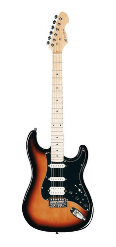 Guitarra Strato Michael Gms250 Sunburst Black Com Efeitos