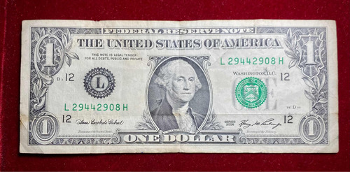 Billete 1 Dólar Estados Unidos 2006 Pick 523al San Francisco (Usado)