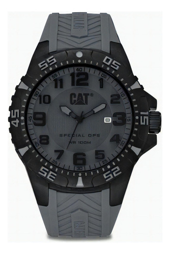 Reloj Caterpillar Hombre Sumergible Special Ops 2 Karbon Color De La Malla Gris/negro-gris