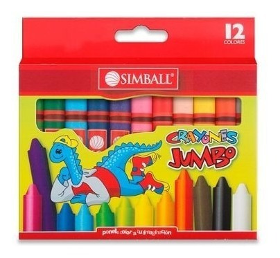 Crayones Jumbo Simball  X 12 Unid Crayon Cera Grueso